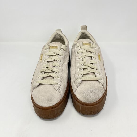 Puma Mayze Platform Beige Suede Gum Sole Casual Shoes Size Women 11 / Men 9.5 - Picture 6 of 10